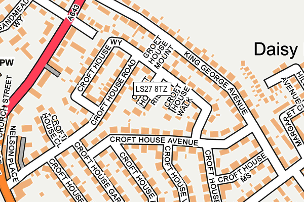 LS27 8TZ map - OS OpenMap – Local (Ordnance Survey)