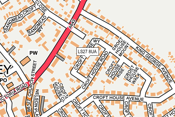 LS27 8UA map - OS OpenMap – Local (Ordnance Survey)