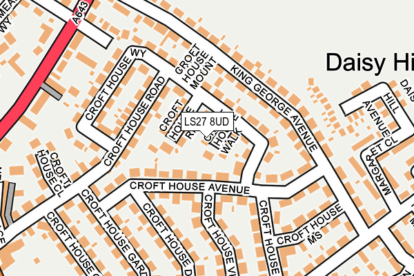 LS27 8UD map - OS OpenMap – Local (Ordnance Survey)