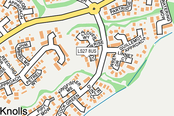LS27 8US map - OS OpenMap – Local (Ordnance Survey)