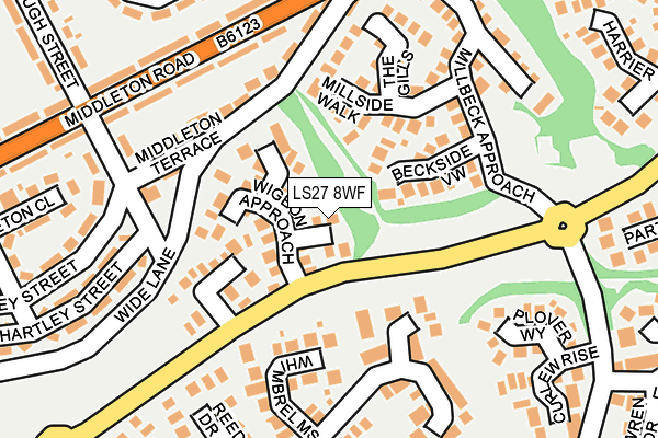 LS27 8WF map - OS OpenMap – Local (Ordnance Survey)