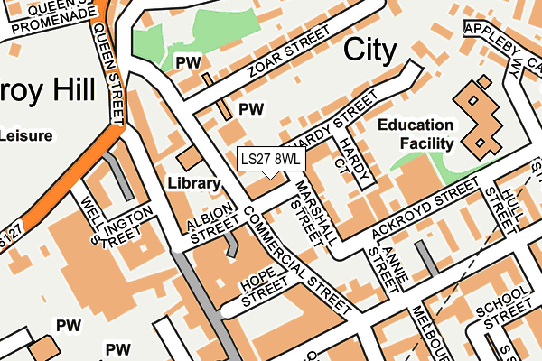 LS27 8WL map - OS OpenMap – Local (Ordnance Survey)