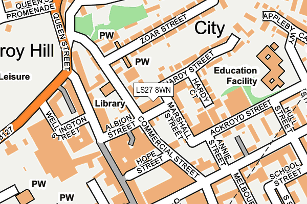 LS27 8WN map - OS OpenMap – Local (Ordnance Survey)