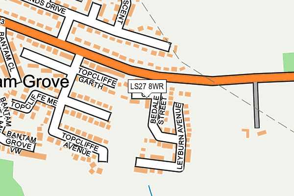 LS27 8WR map - OS OpenMap – Local (Ordnance Survey)