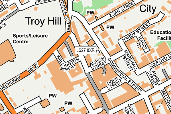 LS27 8XR map - OS OpenMap – Local (Ordnance Survey)