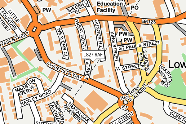 LS27 9AF map - OS OpenMap – Local (Ordnance Survey)