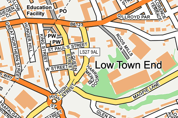 LS27 9AL map - OS OpenMap – Local (Ordnance Survey)