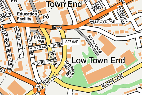 LS27 9AP map - OS OpenMap – Local (Ordnance Survey)