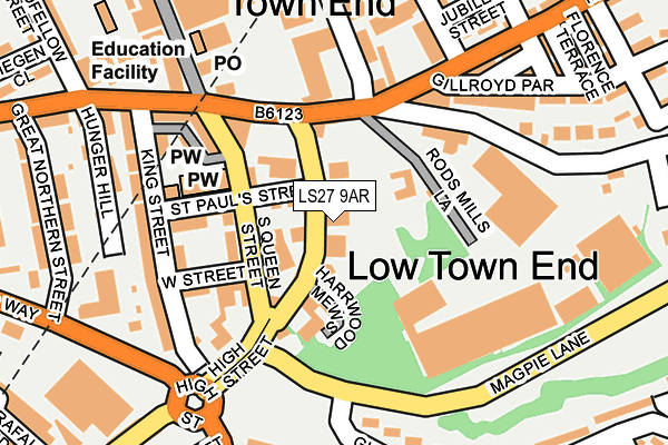 LS27 9AR map - OS OpenMap – Local (Ordnance Survey)