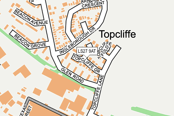 LS27 9AT map - OS OpenMap – Local (Ordnance Survey)