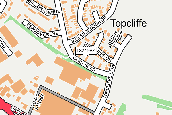 LS27 9AZ map - OS OpenMap – Local (Ordnance Survey)