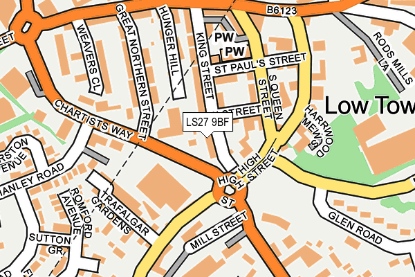 LS27 9BF map - OS OpenMap – Local (Ordnance Survey)