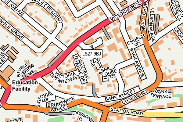 LS27 9BJ map - OS OpenMap – Local (Ordnance Survey)