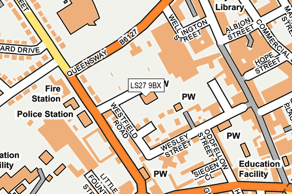 LS27 9BX map - OS OpenMap – Local (Ordnance Survey)