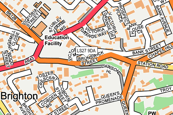 LS27 9DA map - OS OpenMap – Local (Ordnance Survey)