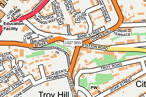 LS27 9DG map - OS OpenMap – Local (Ordnance Survey)
