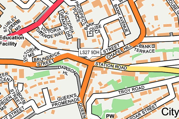 LS27 9DH map - OS OpenMap – Local (Ordnance Survey)