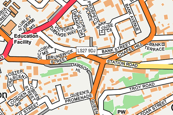 LS27 9DJ map - OS OpenMap – Local (Ordnance Survey)