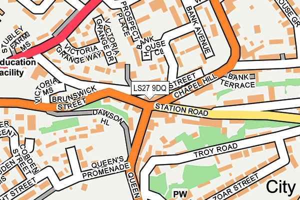 LS27 9DQ map - OS OpenMap – Local (Ordnance Survey)