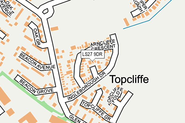 LS27 9DR map - OS OpenMap – Local (Ordnance Survey)