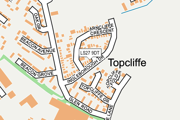 LS27 9DT map - OS OpenMap – Local (Ordnance Survey)