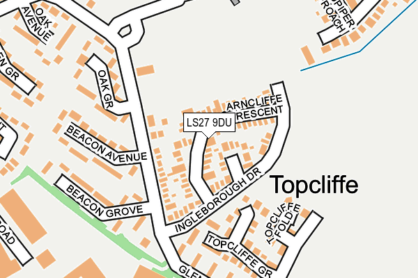LS27 9DU map - OS OpenMap – Local (Ordnance Survey)