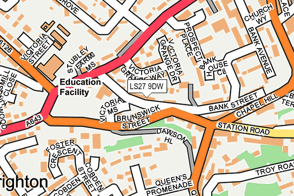 LS27 9DW map - OS OpenMap – Local (Ordnance Survey)
