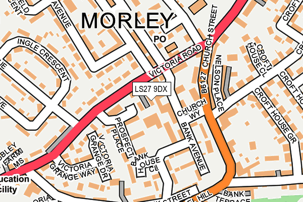LS27 9DX map - OS OpenMap – Local (Ordnance Survey)