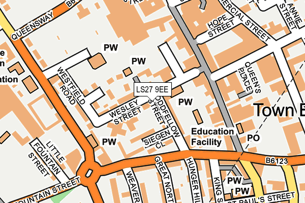 LS27 9EE map - OS OpenMap – Local (Ordnance Survey)