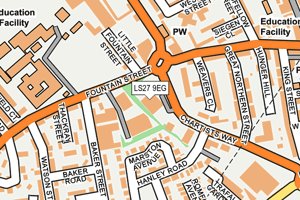 LS27 9EG map - OS OpenMap – Local (Ordnance Survey)