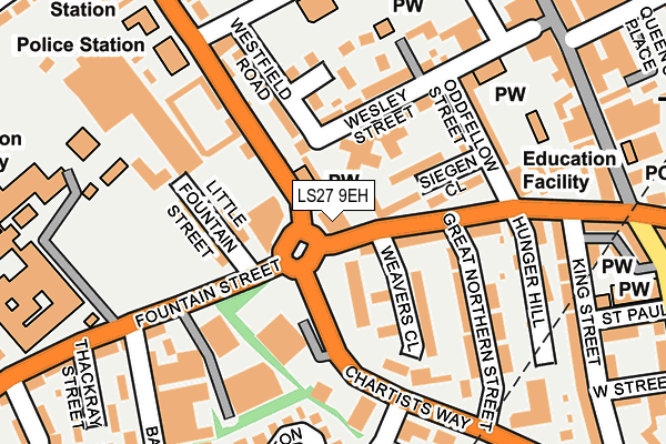 LS27 9EH map - OS OpenMap – Local (Ordnance Survey)