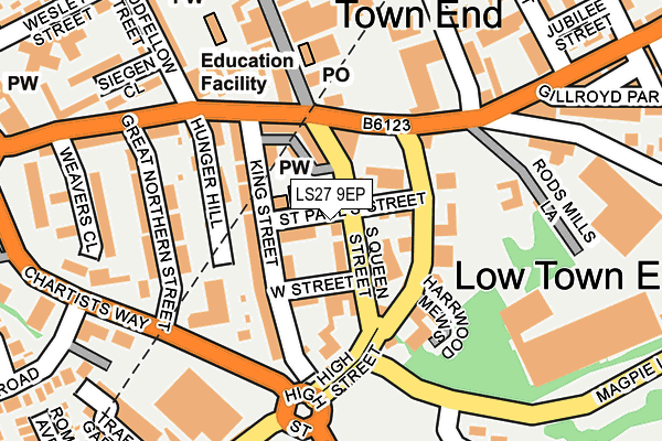 LS27 9EP map - OS OpenMap – Local (Ordnance Survey)
