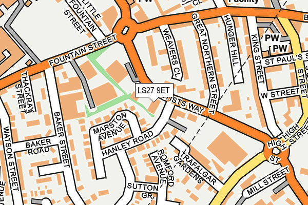 LS27 9ET map - OS OpenMap – Local (Ordnance Survey)