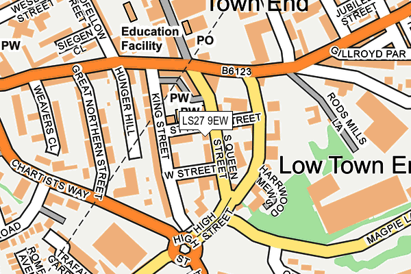 LS27 9EW map - OS OpenMap – Local (Ordnance Survey)