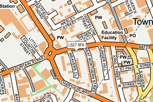 LS27 9FA map - OS OpenMap – Local (Ordnance Survey)