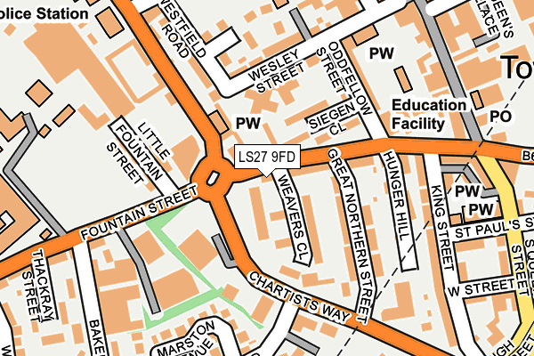 LS27 9FD map - OS OpenMap – Local (Ordnance Survey)