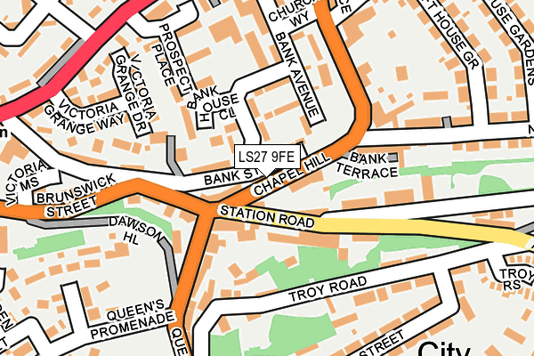 LS27 9FE map - OS OpenMap – Local (Ordnance Survey)
