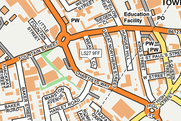 LS27 9FF map - OS OpenMap – Local (Ordnance Survey)