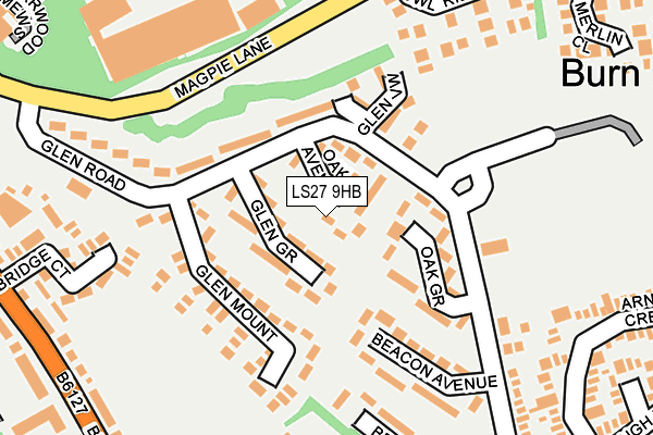LS27 9HB map - OS OpenMap – Local (Ordnance Survey)