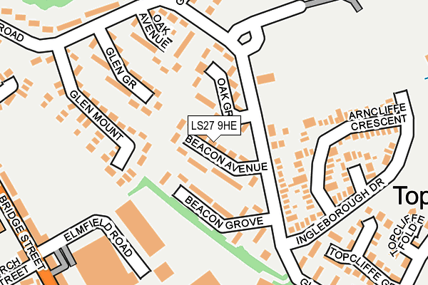 LS27 9HE map - OS OpenMap – Local (Ordnance Survey)