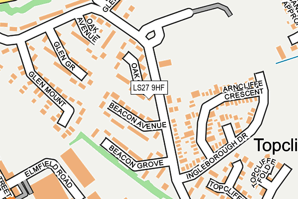 LS27 9HF map - OS OpenMap – Local (Ordnance Survey)