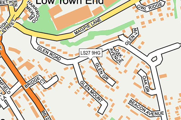 LS27 9HG map - OS OpenMap – Local (Ordnance Survey)