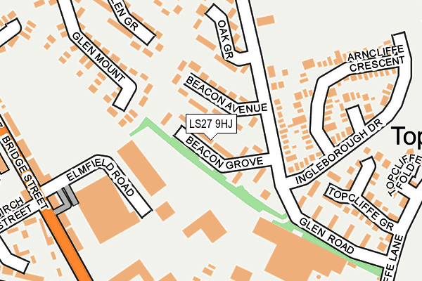 LS27 9HJ map - OS OpenMap – Local (Ordnance Survey)