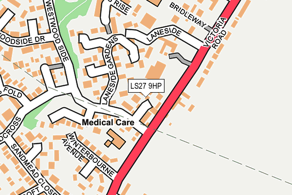 LS27 9HP map - OS OpenMap – Local (Ordnance Survey)