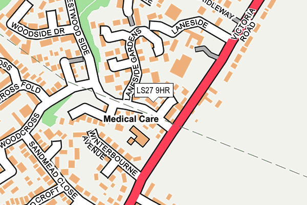 LS27 9HR map - OS OpenMap – Local (Ordnance Survey)
