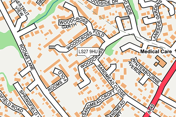 LS27 9HU map - OS OpenMap – Local (Ordnance Survey)