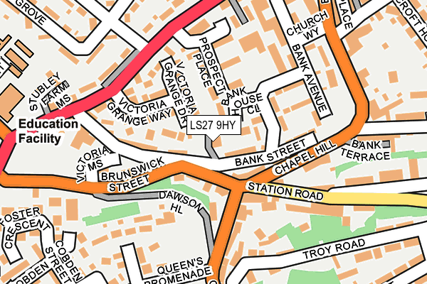 LS27 9HY map - OS OpenMap – Local (Ordnance Survey)