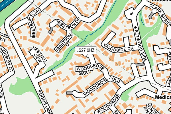 LS27 9HZ map - OS OpenMap – Local (Ordnance Survey)
