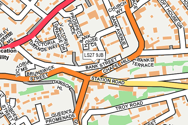 LS27 9JB map - OS OpenMap – Local (Ordnance Survey)