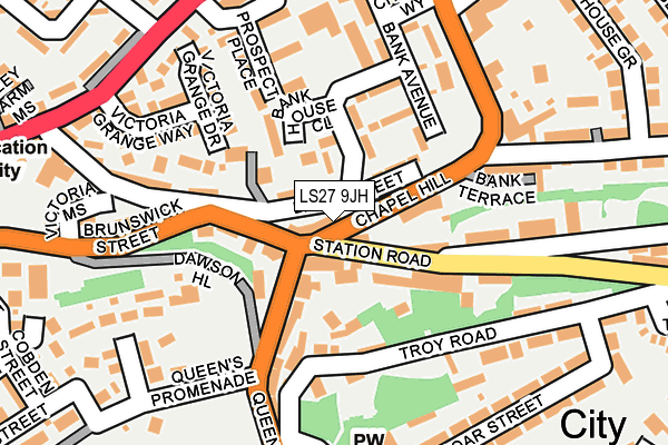 LS27 9JH map - OS OpenMap – Local (Ordnance Survey)